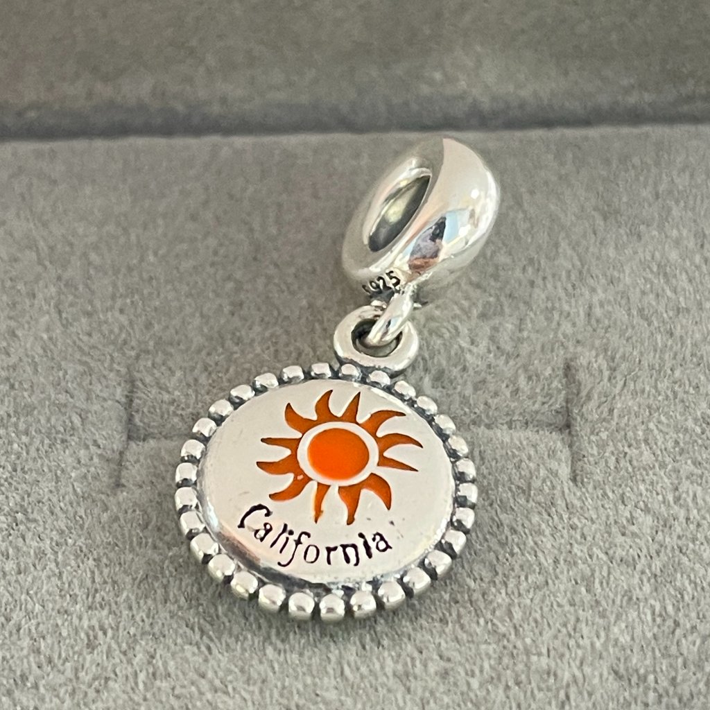 Pandora California Poppy Eschscholzia Exclusive Dangle Charm Travel Pendant